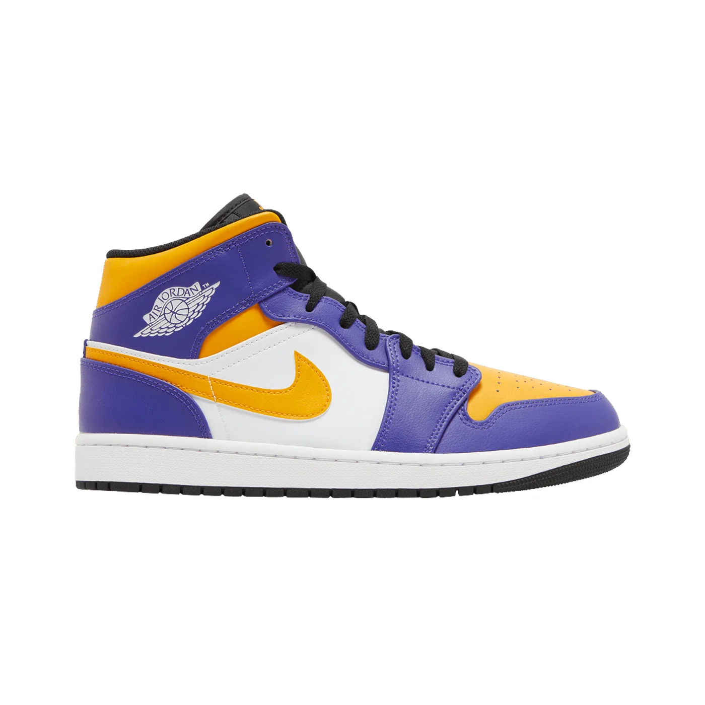 Air Jordan 1 Mid - White / Yellow / Purple